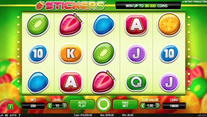 Stickers gokkast NetEnt